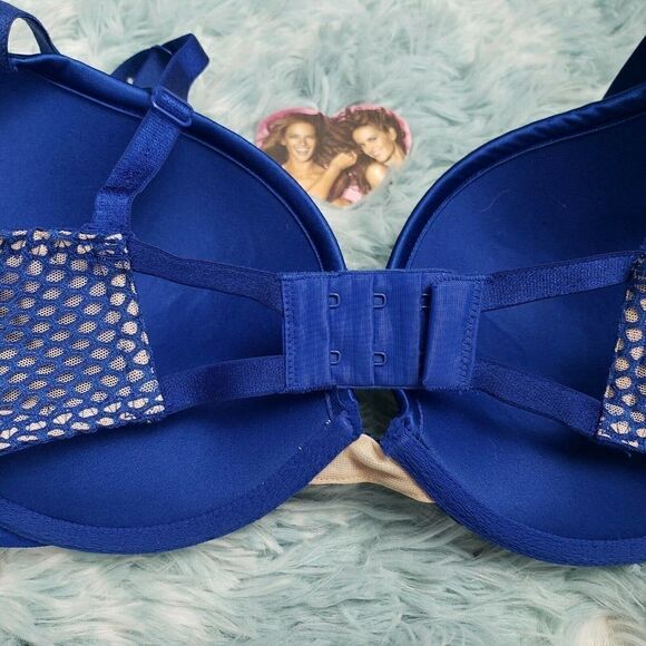 Victoria's Secret Blue After Dark Fish Net Push Up 32 DDD - Picture 4 of 5